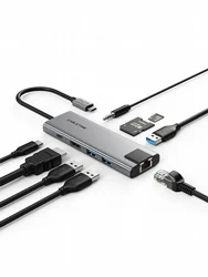 מתאם CABLETIME USB-C TO 9-IN-1 CT-HBP3-AG9 מתאם CABLETIME USB-C TO 9-IN-1 CT-HBP3-AG9