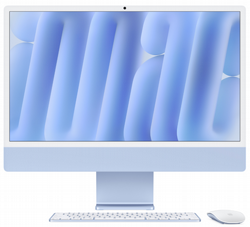איימק 24" iMac 24" (2024) M4 4.5K 8C CPU/16GB/256GB NVME/8C GPU BLUE MWUF3HB/A איימק 24" iMac 24" (2024) M4 4.5K 8C CPU/16GB/256GB NVME/8C GPU BLUE MWUF3HB/A